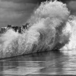 Les grandes marées à Saint-Malo en noir et blanc