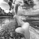 Les grandes marées à Saint-Malo en noir et blanc