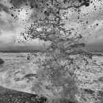 Les grandes marées à Saint-Malo en noir et blanc