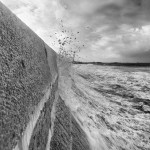 Les grandes marées à Saint-Malo en noir et blanc